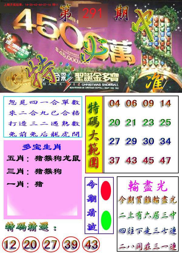 2024291期特必中