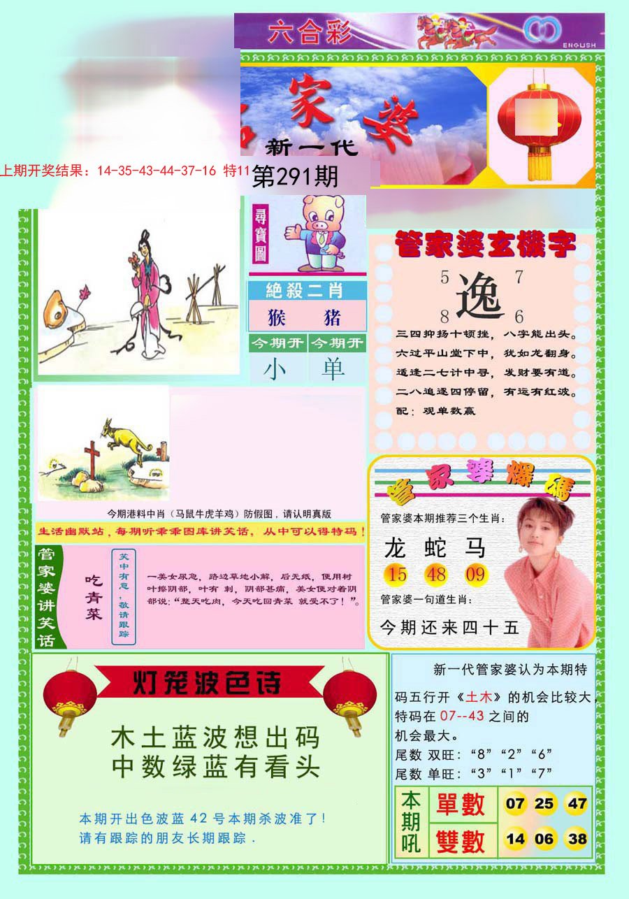 2024291期新一代管家婆