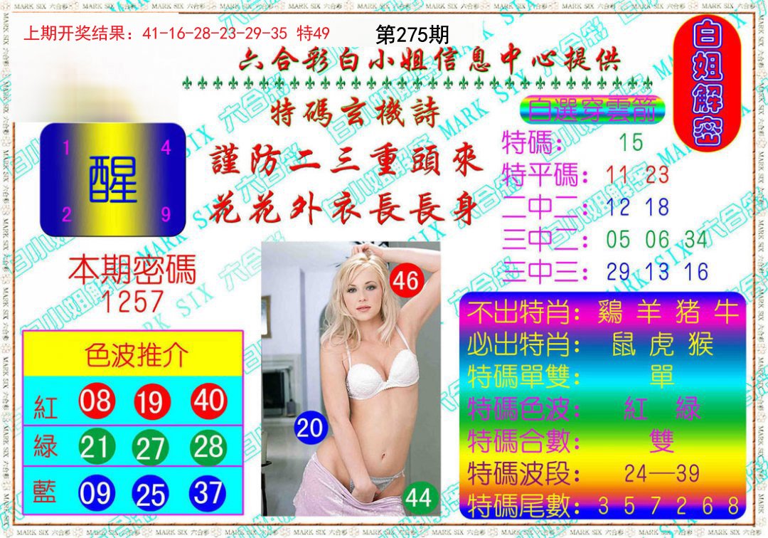 2024275期白姐解密