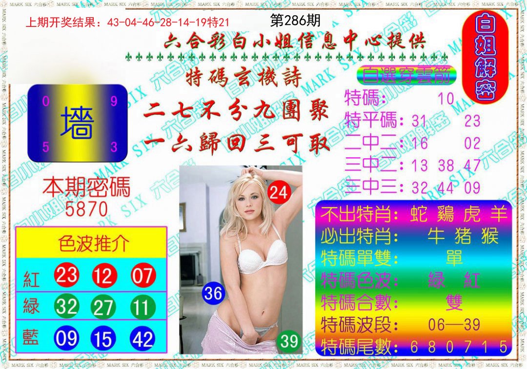 2024286期白姐解密