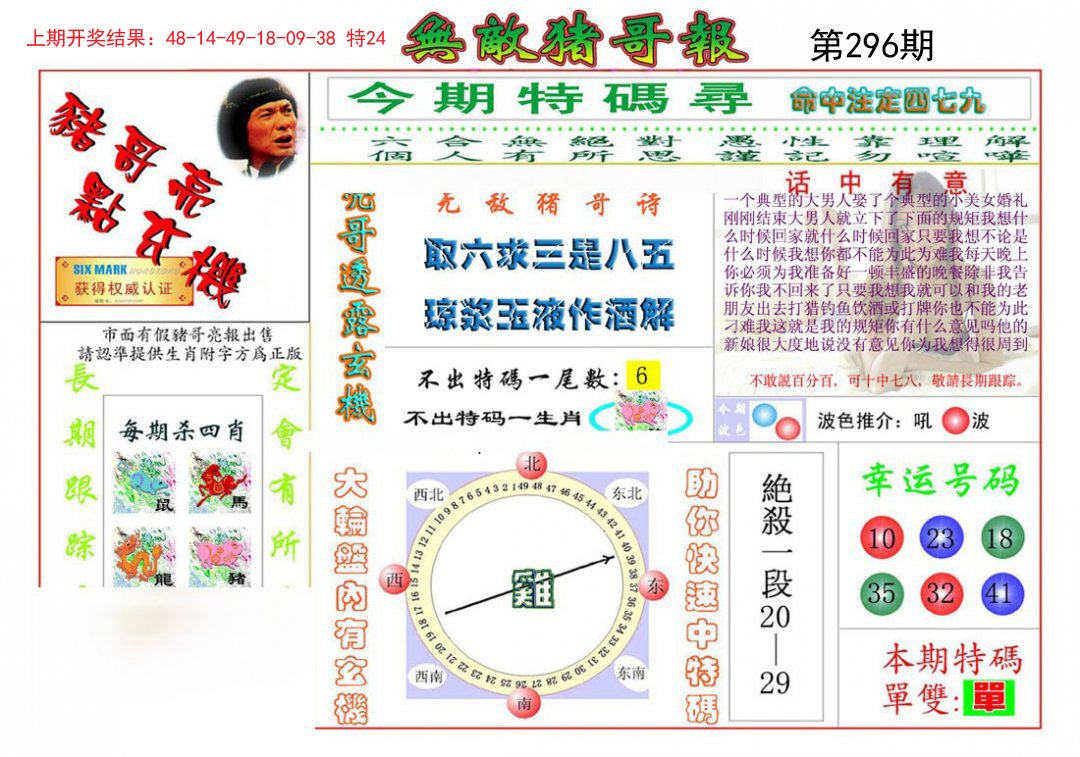 2024296期无敌猪哥