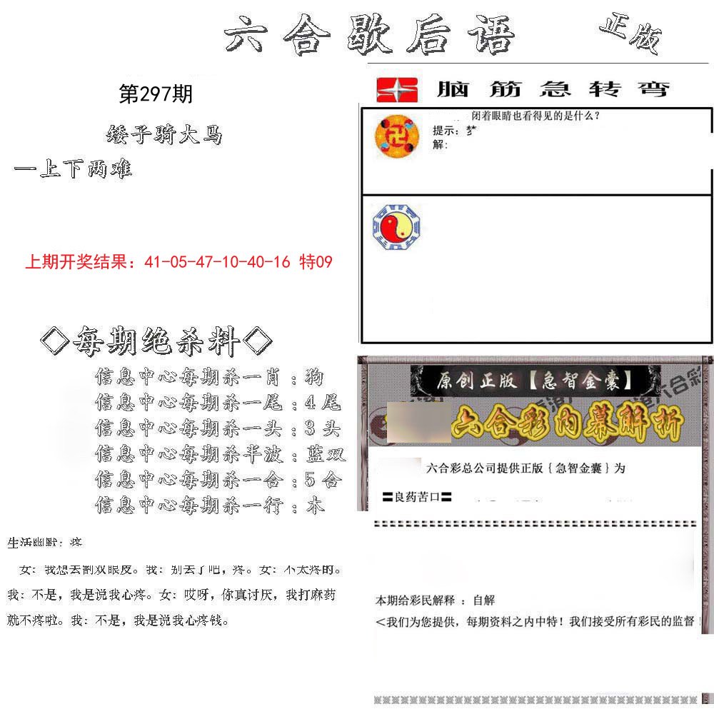 2024297期六合歇后语