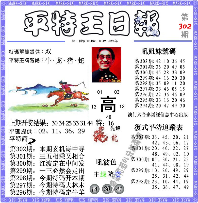 2024302期平特王日报