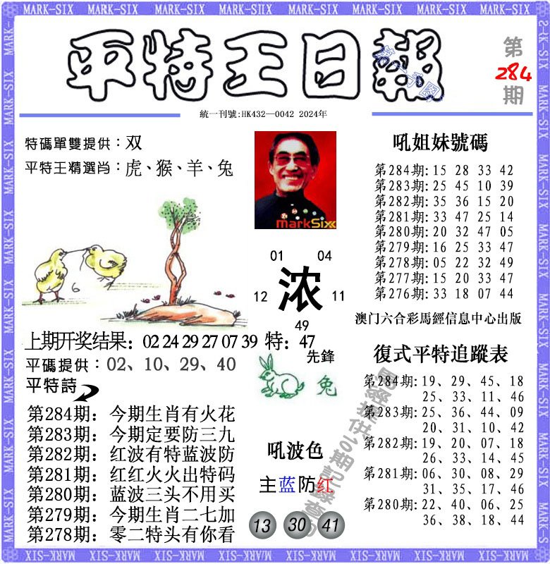 2024284期平特王日报