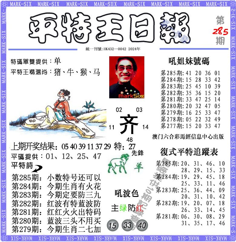 2024285期平特王日报