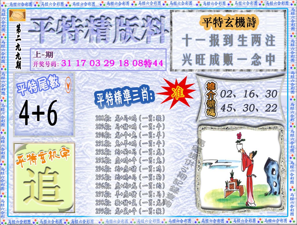 2024299期平特精版料