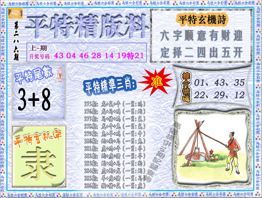2024286期平特精版料