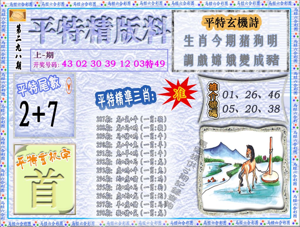 2024298期平特精版料