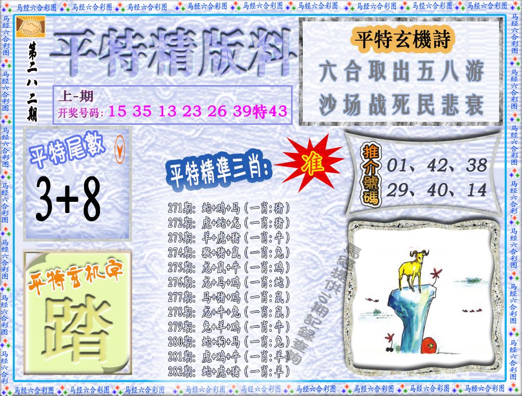 2024282期平特精版料