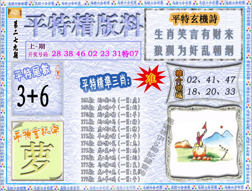2024279期平特精版料