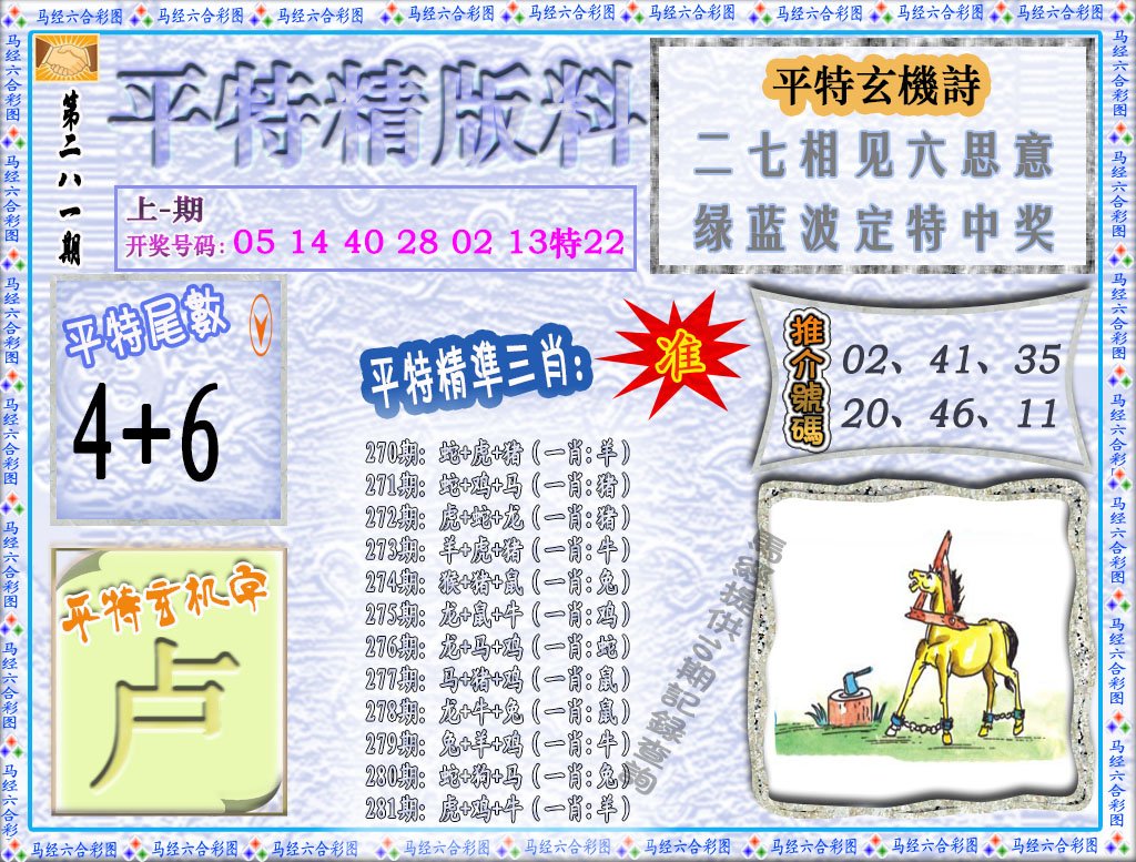2024281期平特精版料
