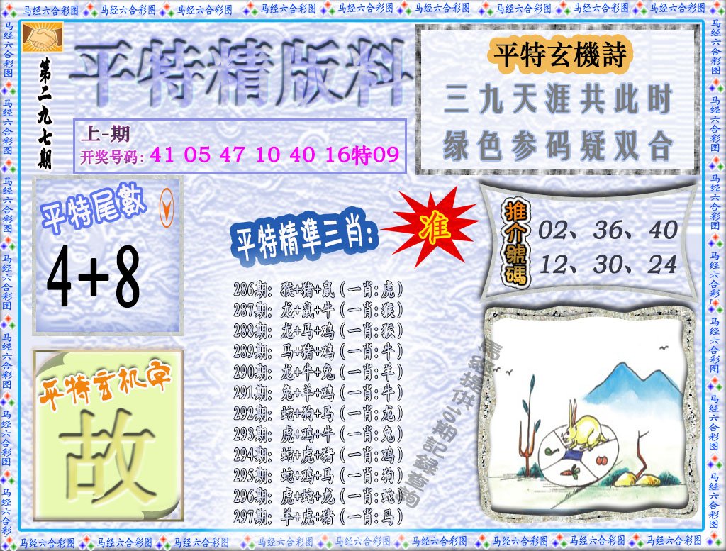 2024297期平特精版料