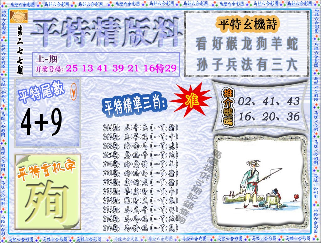 2024277期平特精版料