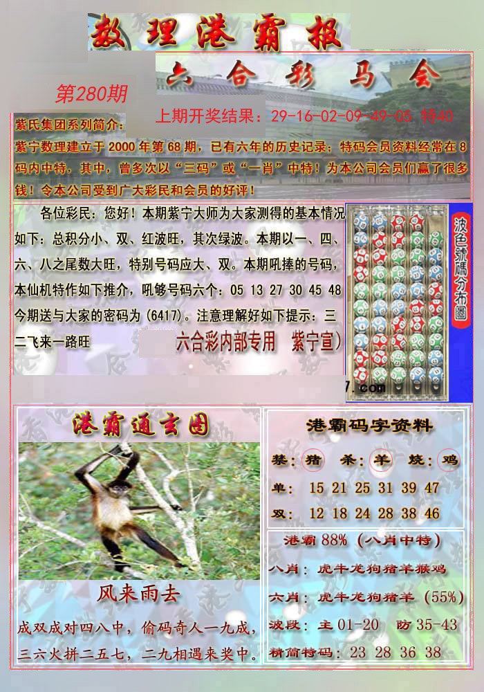 2024280期港霸报