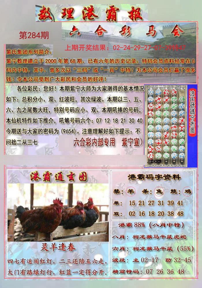 2024284期港霸报