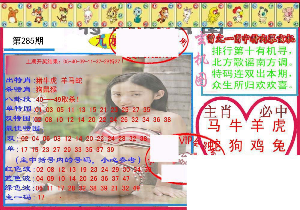 2024285期特码生肖图
