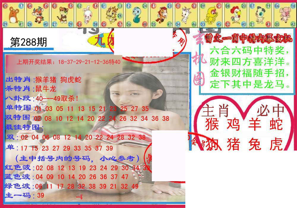 2024288期特码生肖图
