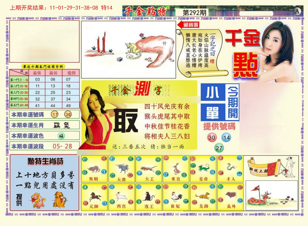 2024292期千金点特A