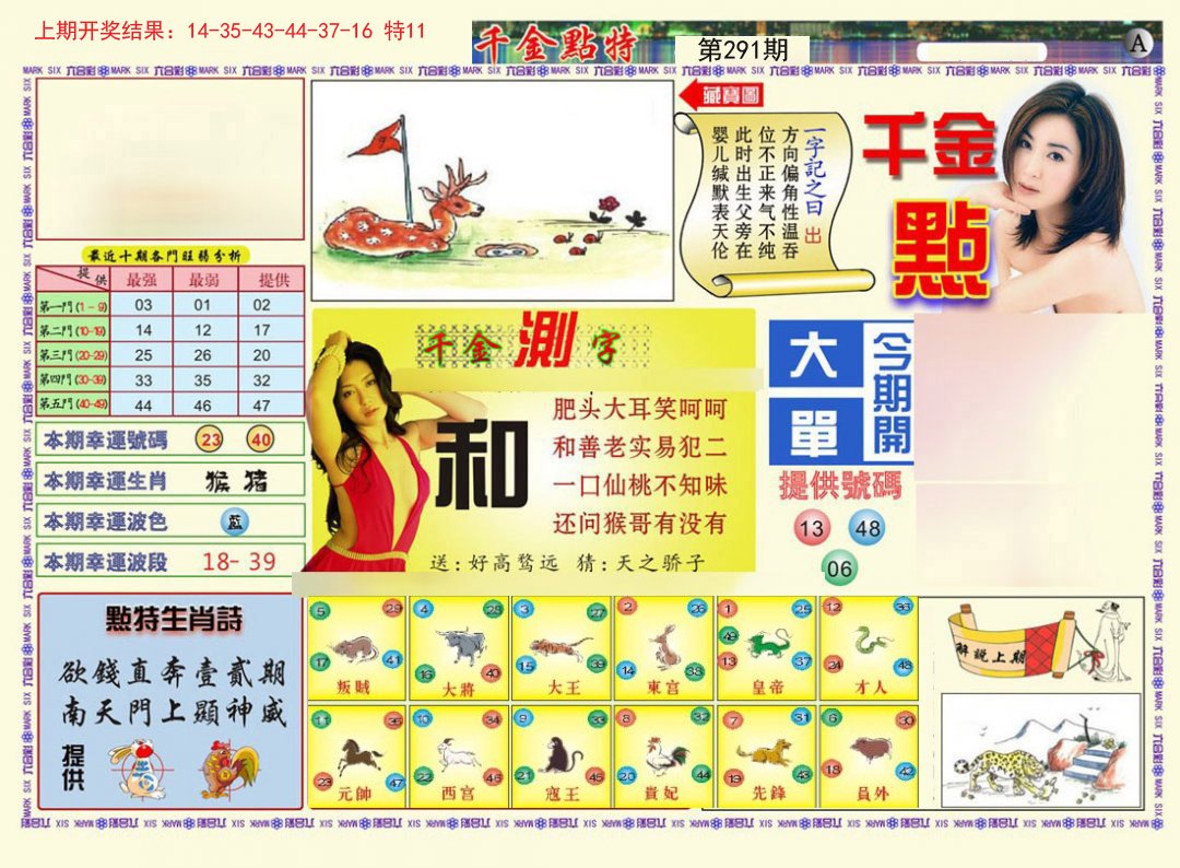 2024291期千金点特A