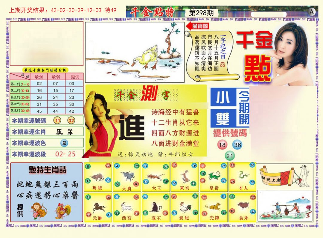 2024298期千金点特A