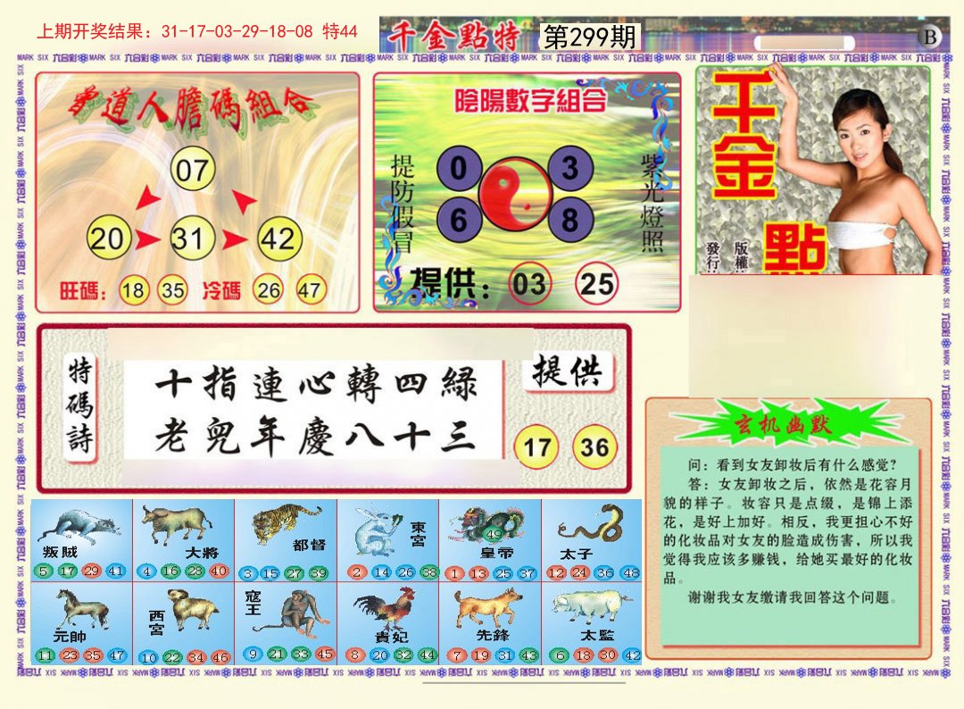 2024299期千金点特B