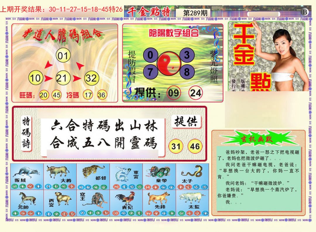 2024289期千金点特B