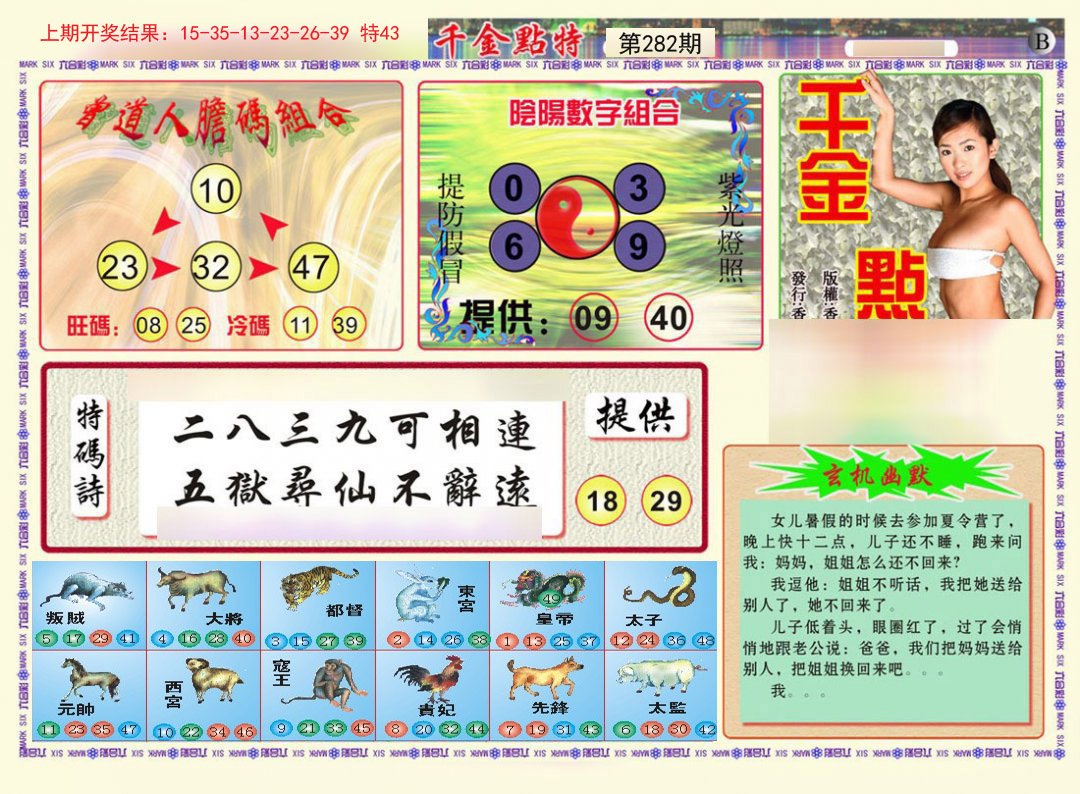 2024282期千金点特B