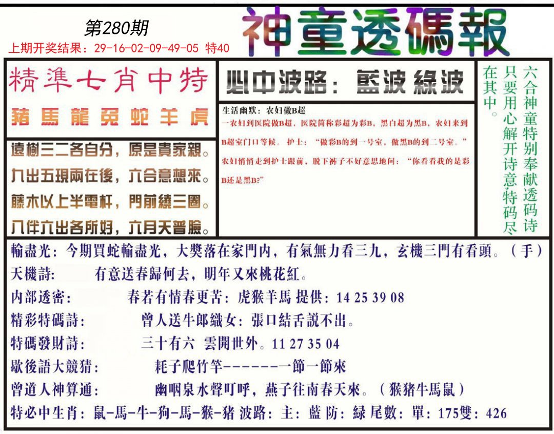 2024280期神童透码报