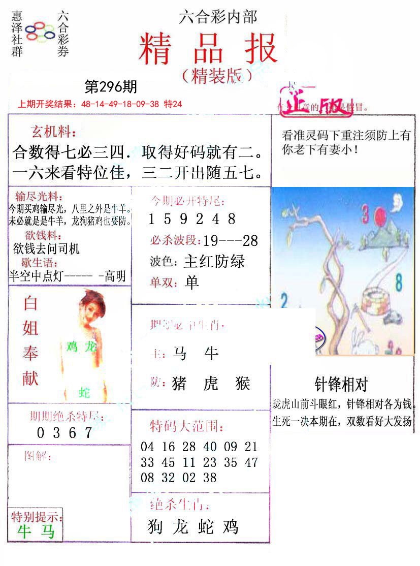 2024296期摇钱树