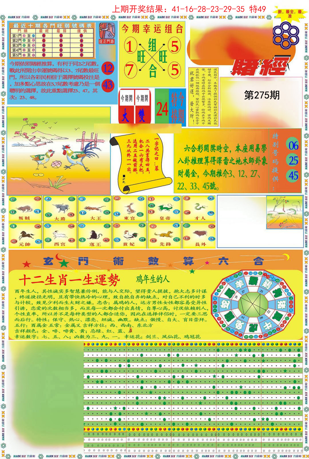 2024275期九龍赌经A(推荐)