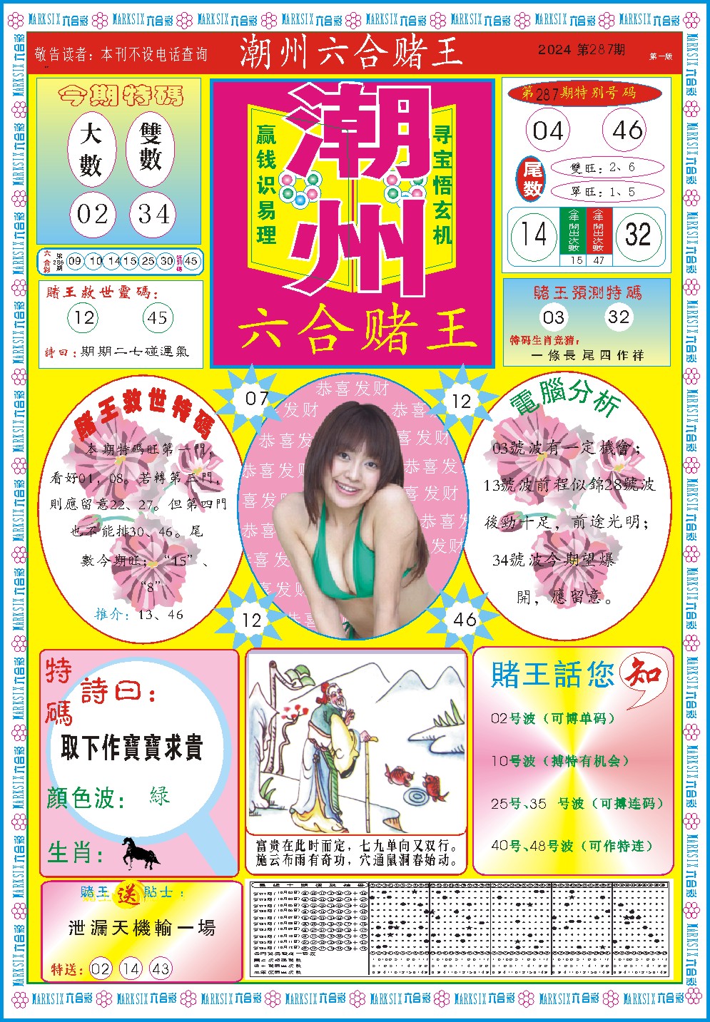 2024287期潮州六合赌王A
