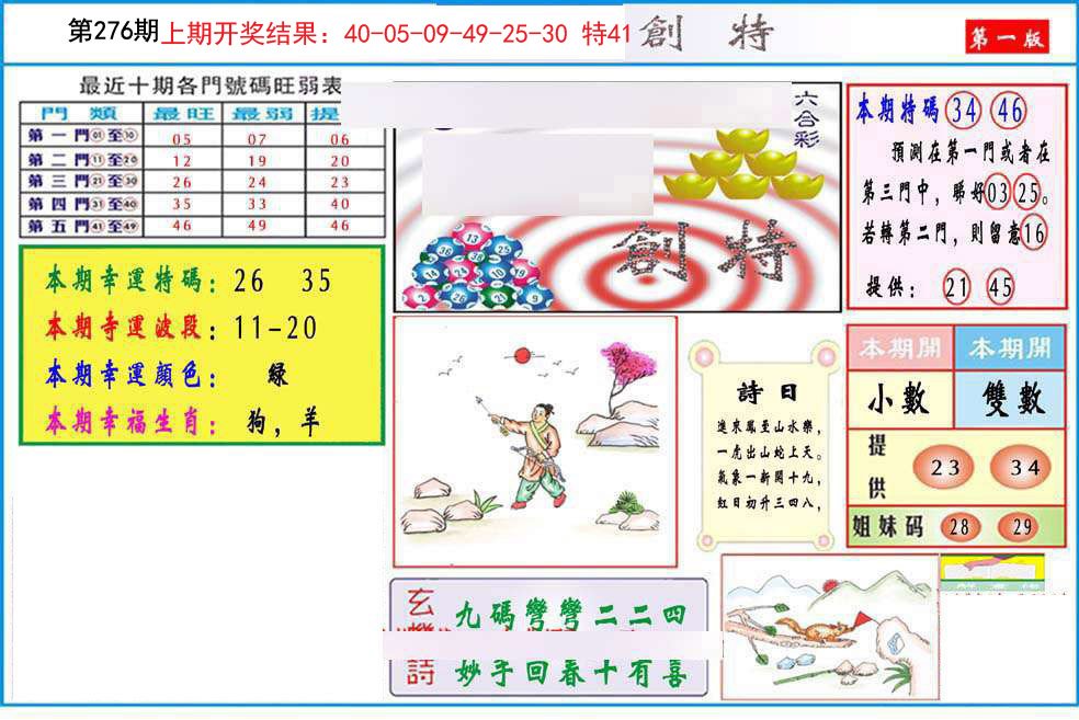 2024276期九龍创特A(推荐)
