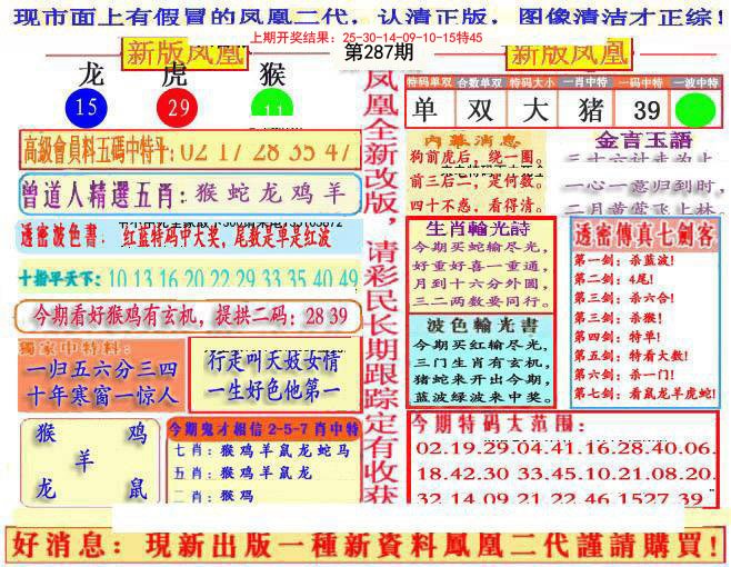 2024287期另二代凤凰报