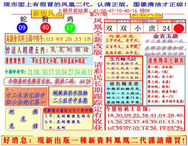 2024297期另二代凤凰报