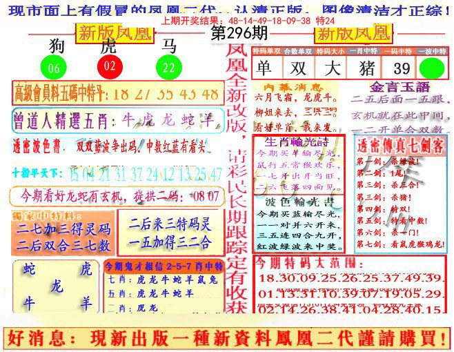 2024296期另二代凤凰报