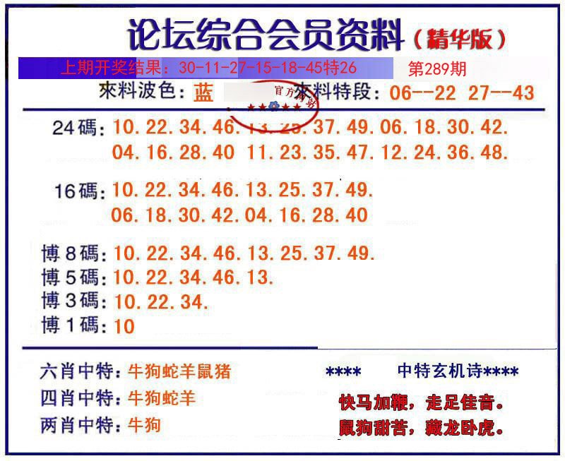 2024289期综合会员资料