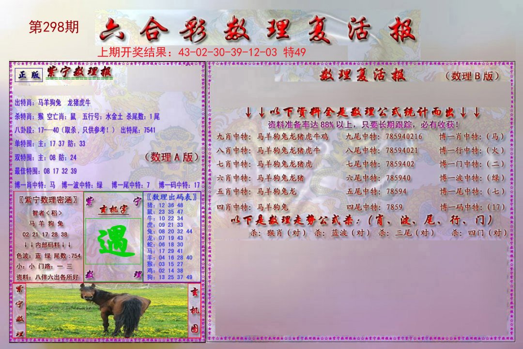 2024298期数理复活报