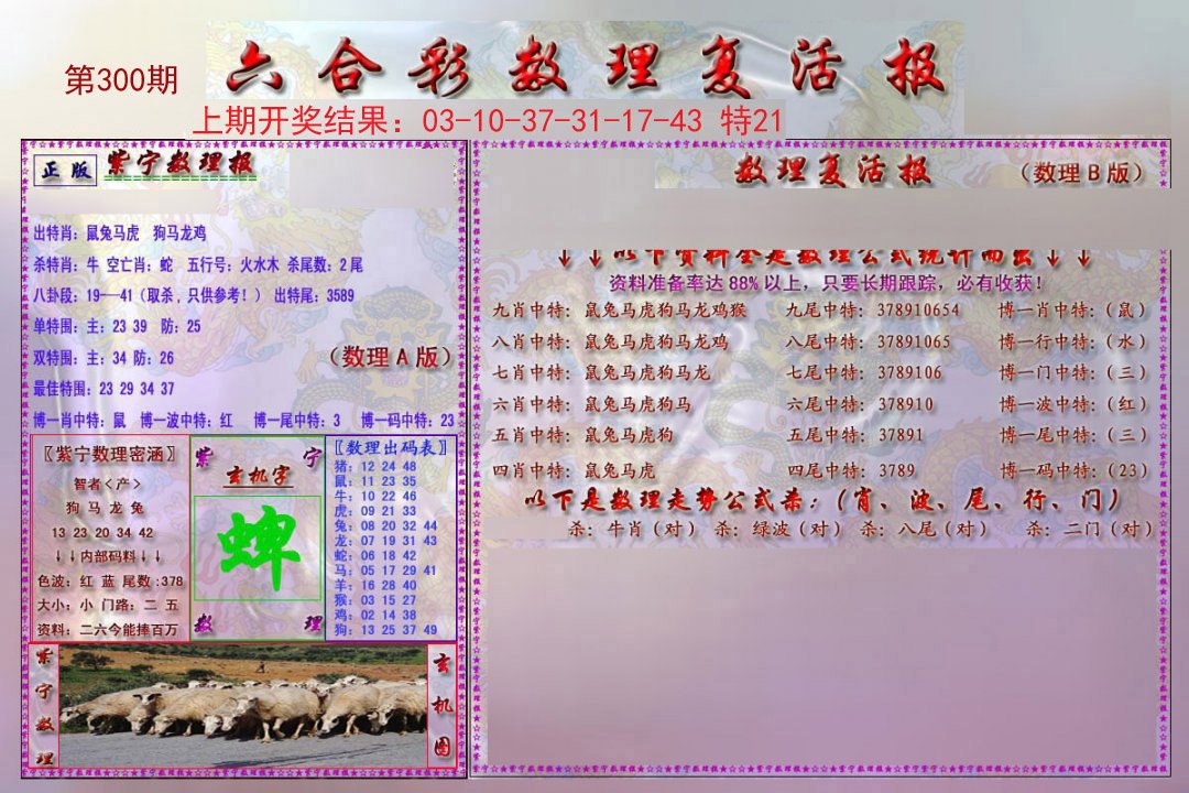 2024300期数理复活报