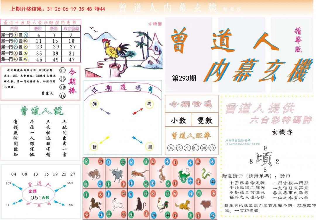 2024293期曾道人内幕精华版