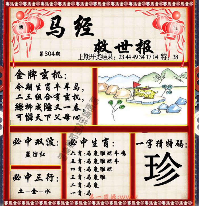 2024304期马经救世报