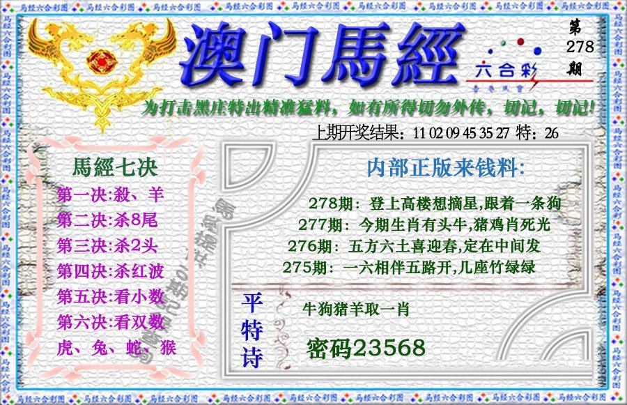 2024278期马经