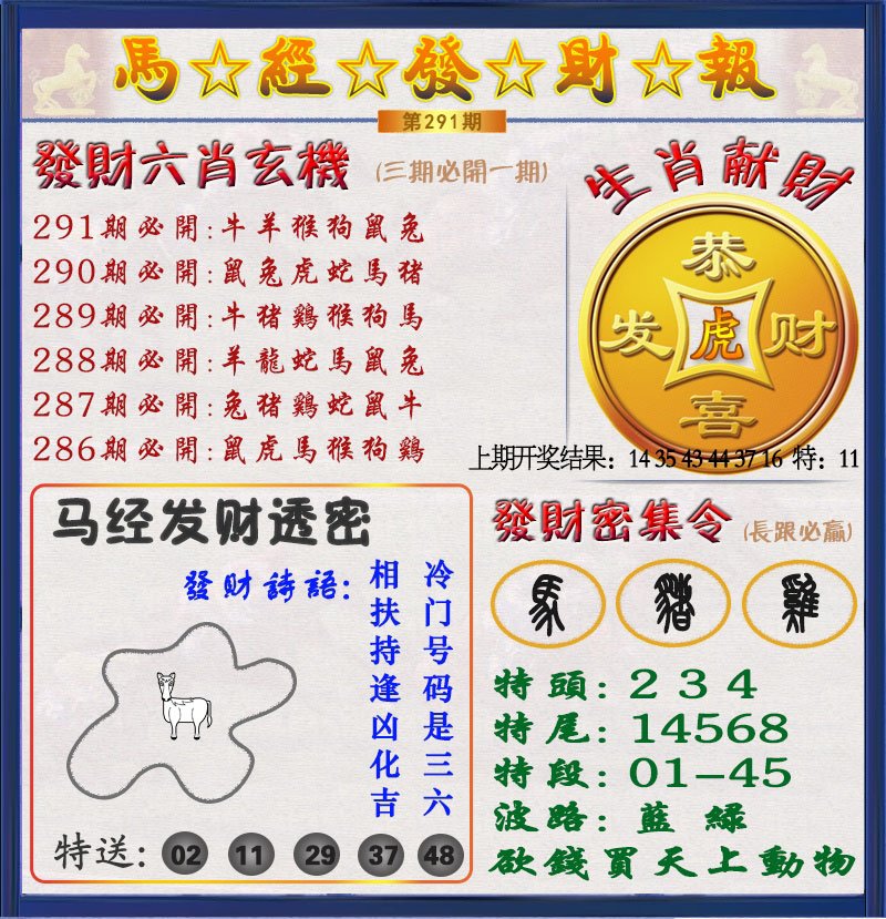 2024291期发财报