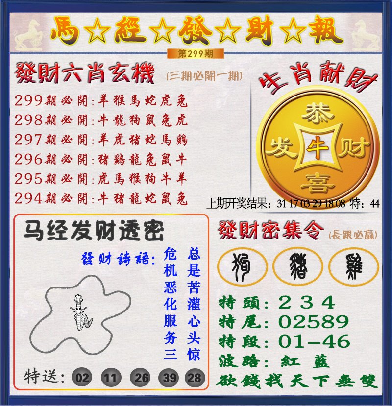 2024299期发财报