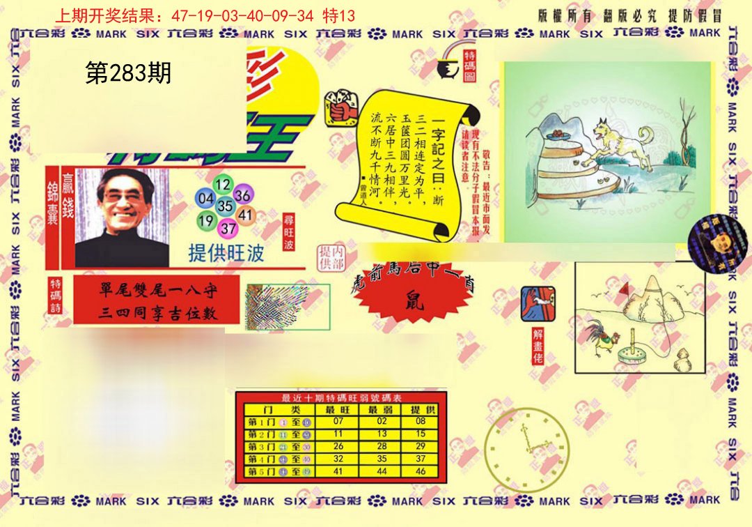 2024283期心水特码(信封)