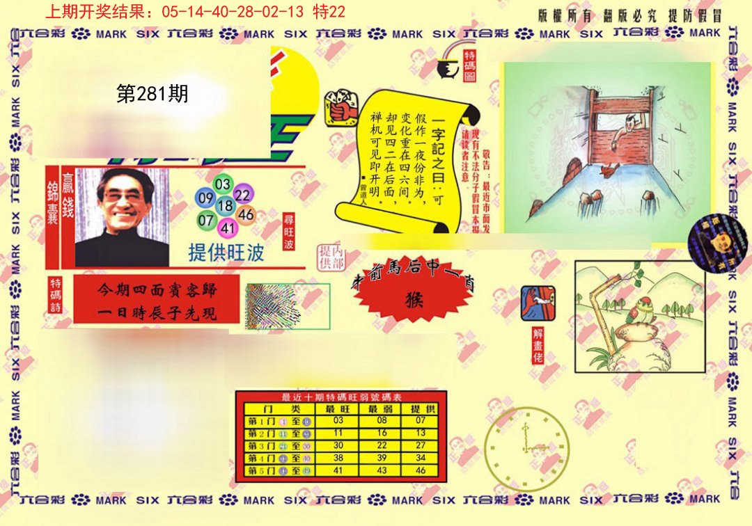 2024281期心水特码(信封)