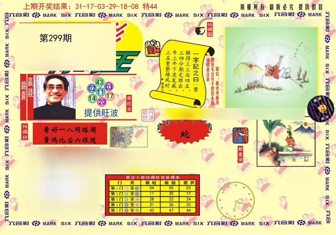 2024299期心水特码(信封)