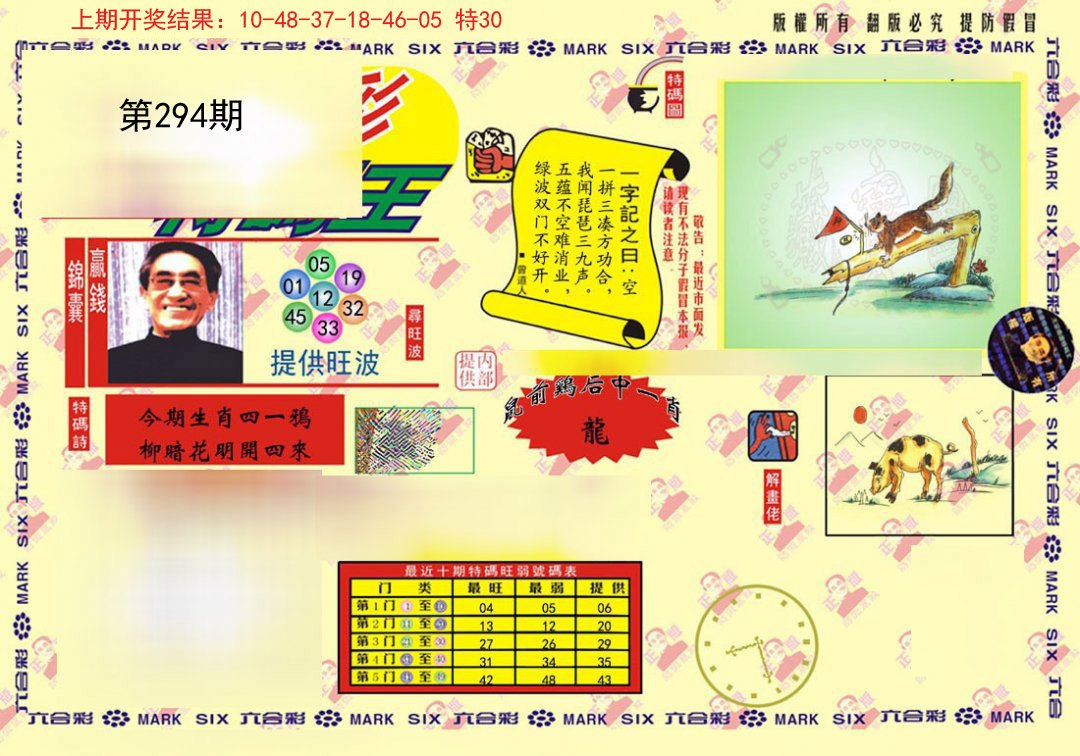 2024294期心水特码(信封)