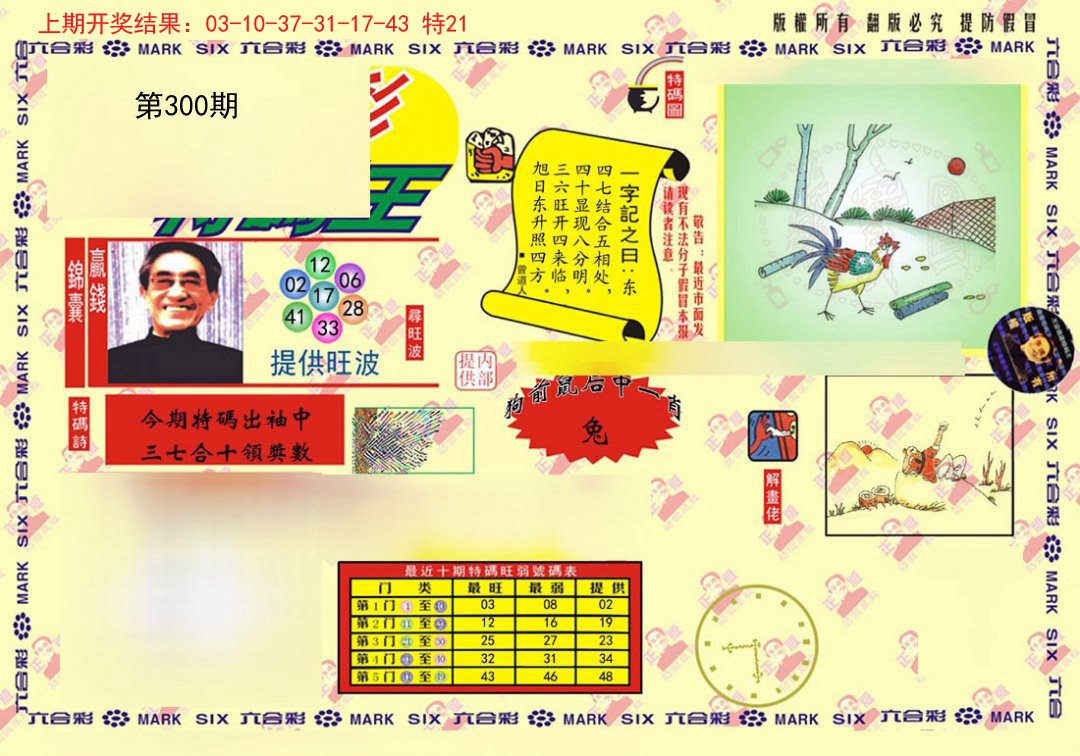 2024300期心水特码(信封)