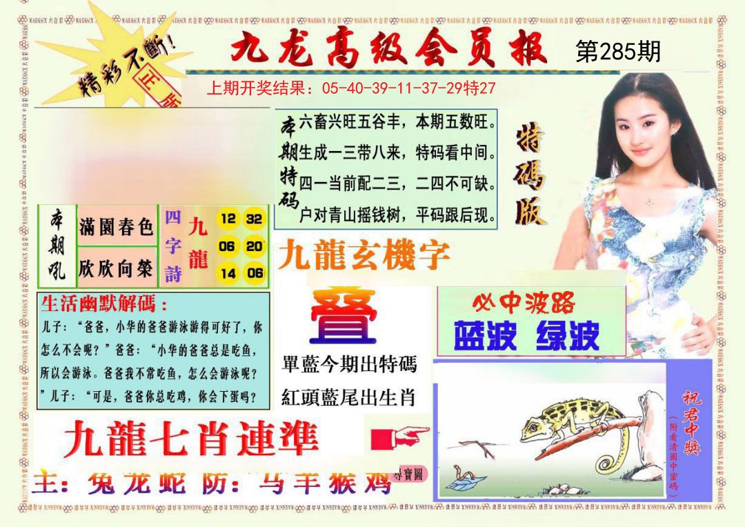 2024285期九龙高级会员报
