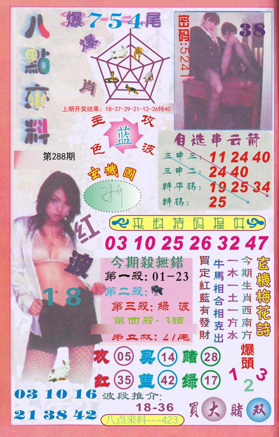 2024288期传真八点来料